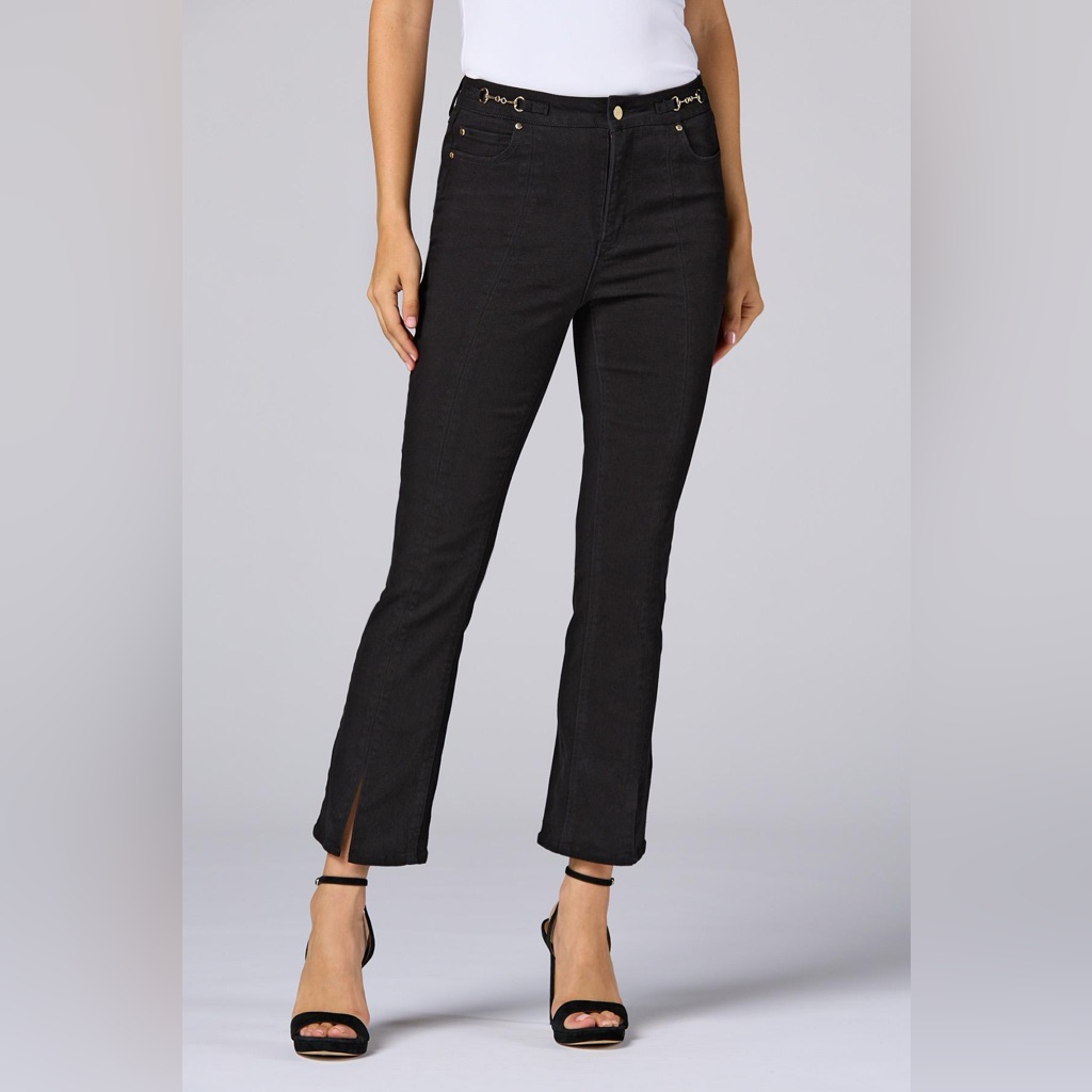 Nwt Cache Sculpted Fit Black Jeans Women’s Size 29 Gold Accents